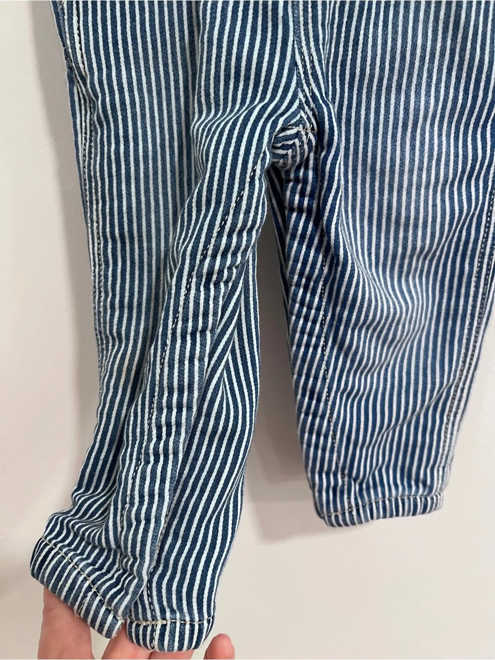 OshKosh B'gosh Blue and White Striped Kids Overalls